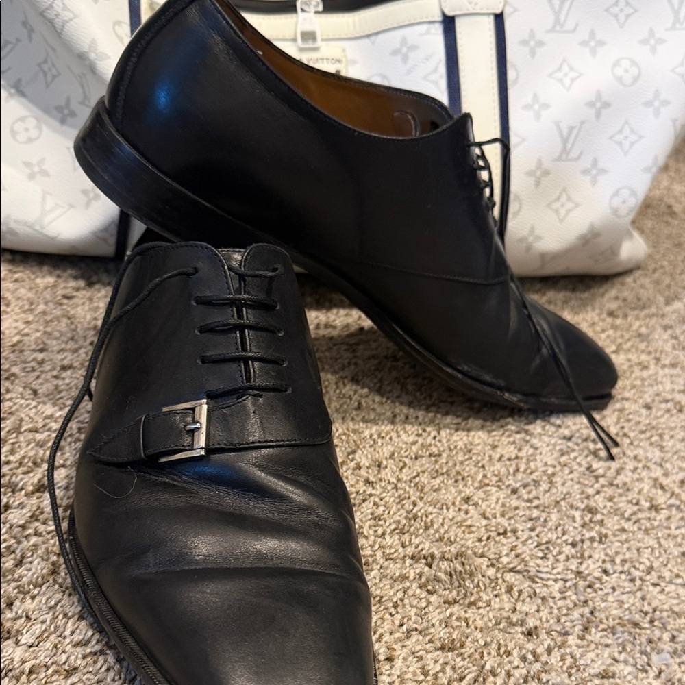 Christian Louboutin Black Leather Oxfords